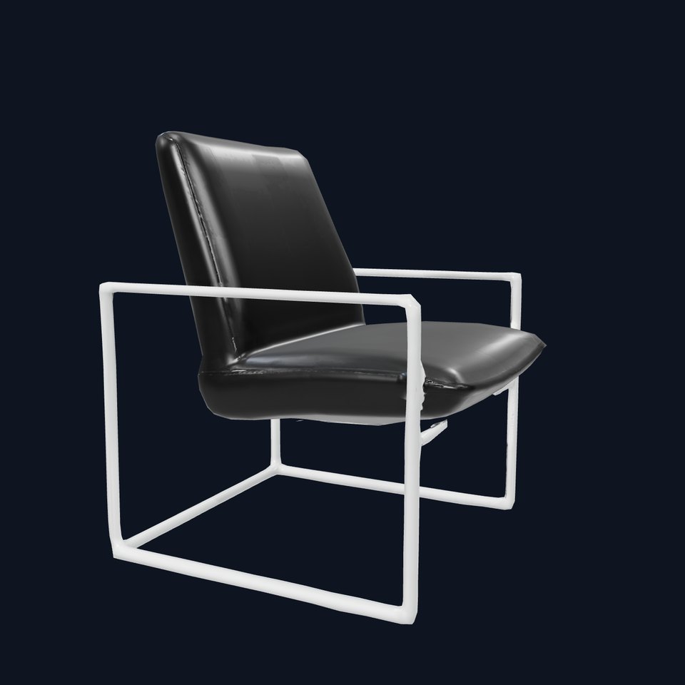 Sleek Black Armchair model pack